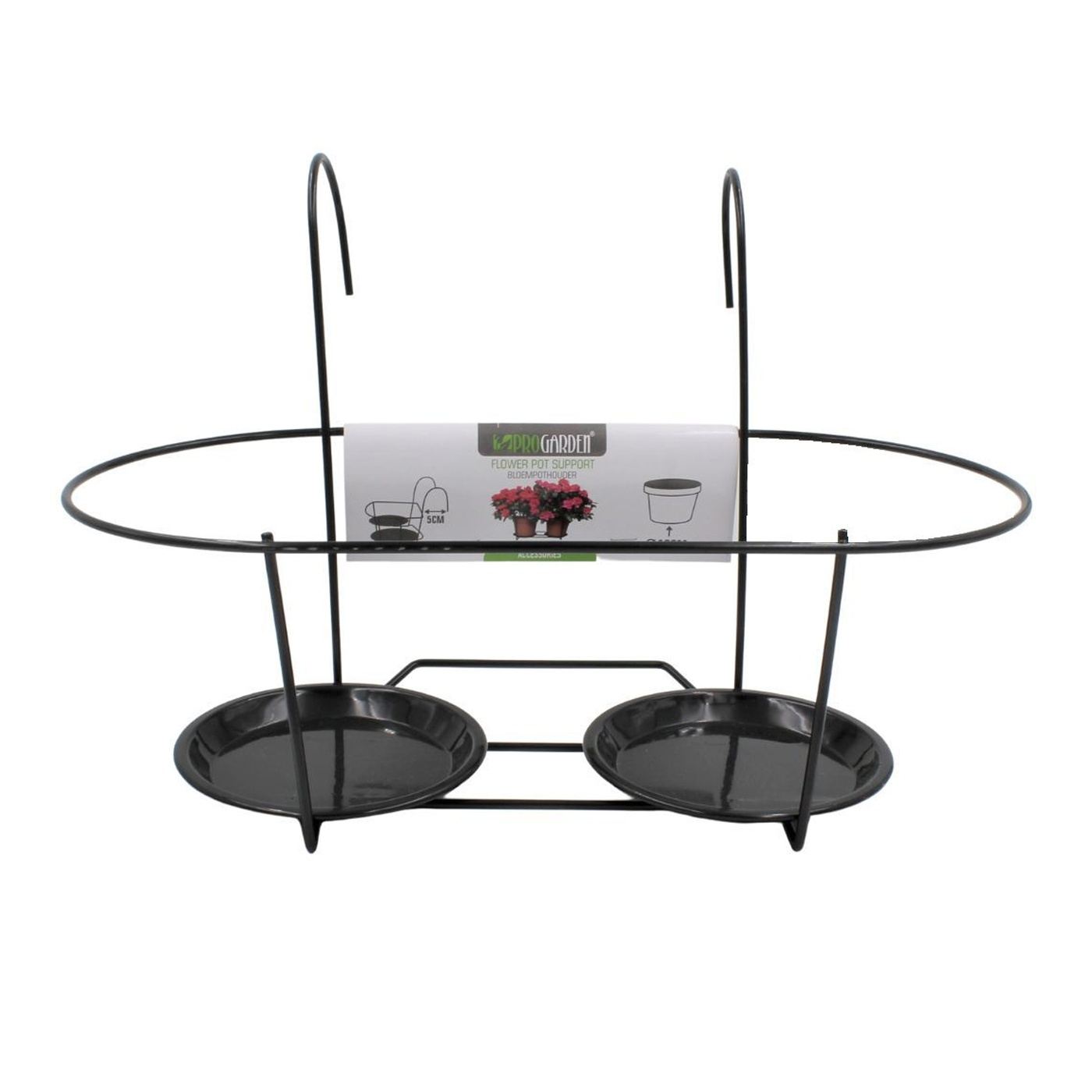 Suport metalic dublu ghiveci flori 39x26 cm - 2