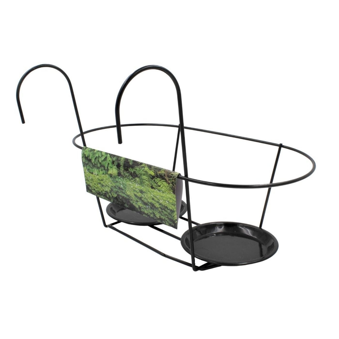 Suport metalic dublu ghiveci flori 39x26 cm - 3
