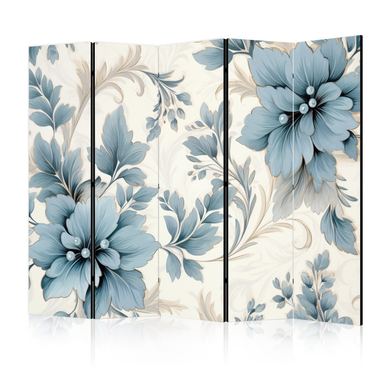Paravan - Retro Turquoise Flowers - 225 x 172 cm