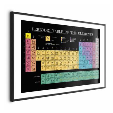 Keretes poszter margóval - Mendeleev's Table - - 60 x 40 cm