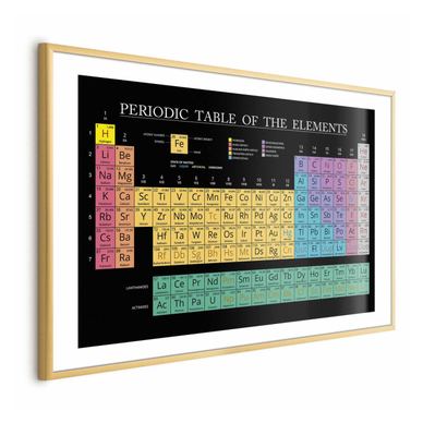 Keretes poszter margóval - Mendeleev's Table - - 90 x 60 cm