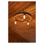 Lustra Rustica Lemn Tip Roata 50 cm, 3x E14, Stil Vintage thumbnail 3