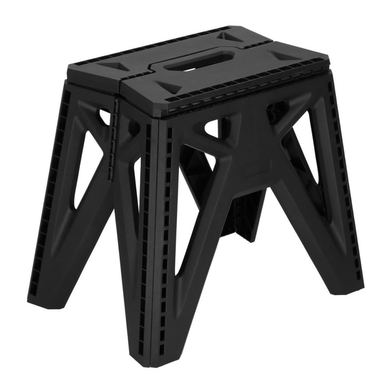 Scaun inaltator multifuncțional tip scara, 150 kg, compact, cu mâner, 45x37x34 cm, negru