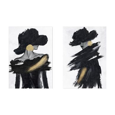 Set od 2 uljane slike na platnu za zid Žene 50 x 70 cm