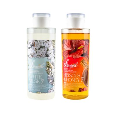 Προωθητικό σετ L’ousia Winter Cozy 2x200g – Ιβίσκος & Μέλι, Λευκός Μόσχος, συμπυκνωμένο αρωματικό πλυντηρίου, με μακρά διάρκεια,