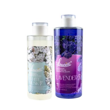 Σετ L’ousia Relax & Calm 400 g + 200 g – Λεβάντα, Λευκός Μόσχος, συμπυκνωμένο άρωμα ρούχων, μακράς διάρκειας, για έως και 240 πλ