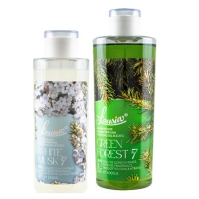 Σετ L’ousia Best Sellers 200 g + 400 g – White Musk, Green Forest, συμπυκνωμένο αρωματικό πλυντηρίου, με μακρά διάρκεια, για έως