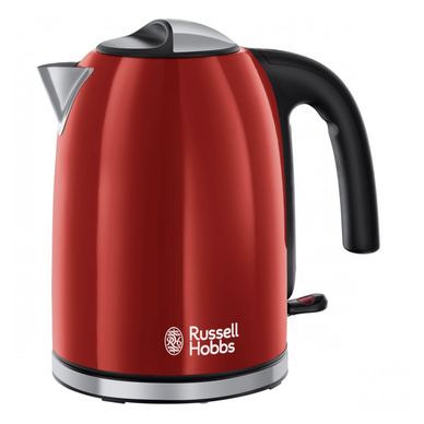 Електрическа кана Russell Hobbs Colours Plus Flame Red 20412-70, 2400W, 1.7 л, Бързо завиране, Скрит нагревател, 360° основа, Ин