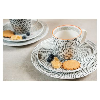 Retro Star Zajtrkovalni set za 2 osebi, 6 kosov, sodoben dizajn, porcelan
