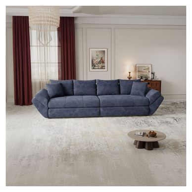 Canapea extensibilă dumonde cu ladă de depozitare si sezut confortabil din spuma high-density, Loana Vibe Albastru 300x100 cm