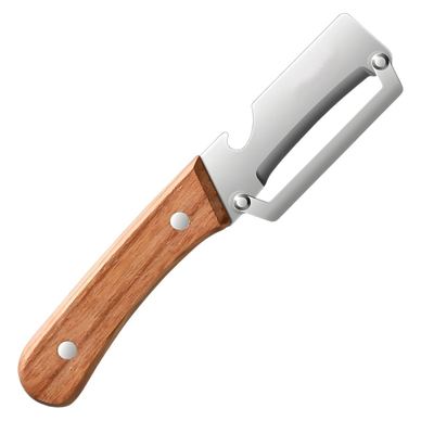 Curatator de Fructe/Legume, Cyrax, 2in1, Desfacator de Sticle, Multifunctional, Maner de Lemn, Maro