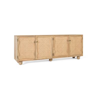 Comodă din lemn de mango cu 4 uși și design lucrat manual