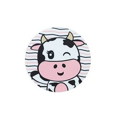 Flippy Coaster, Dizajn Krave, PVC, 10 cm, Odporen na Vročino, Bela/Črna