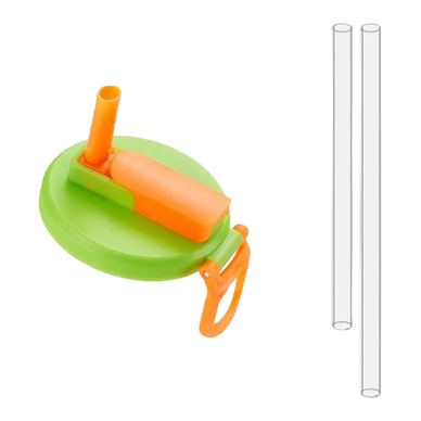 Környezetbarát Italos Doboz Fedél, Flippy, Átlátszó Szívószállal, Újrafelhasználható, Műanyag, Hordozható Fogantyúval, 5.4 cm, Z
