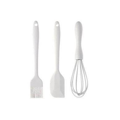 Set od 3 Flippy kuhinjska pomagala, Silikon+Nehrđajući čelik, otporno na toplinu, neprianjajuće, 20 x 13 x 3 cm, boja slonovače