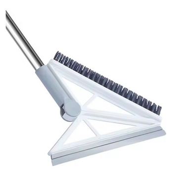 Teleskopska metla, Flippy, z dvema koncema - krtača/strgalo 23 cm, dolžina 110 cm, iz plastike/jekla/silikona, siva