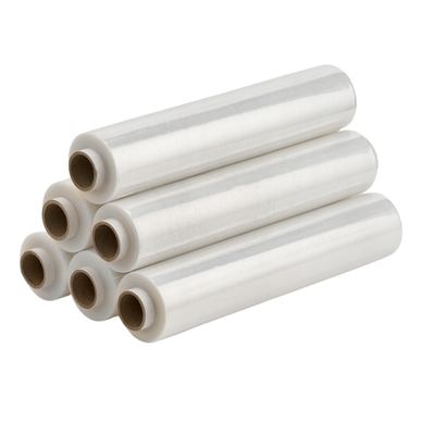 Set 6 rolic prozornih raztegljivih folij za ročno uporabo, 1,5 kg/rolico, 300 g cev, tiha in odporna