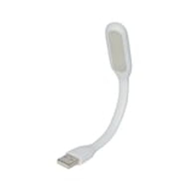 USB svetilka s 6 LED diodami, fleksibilna silikonska cev, bela barva.