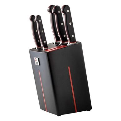 Set cuțite Richardson Sheffield Velocity, suport, 5 cuțite, ascuțitor integrat