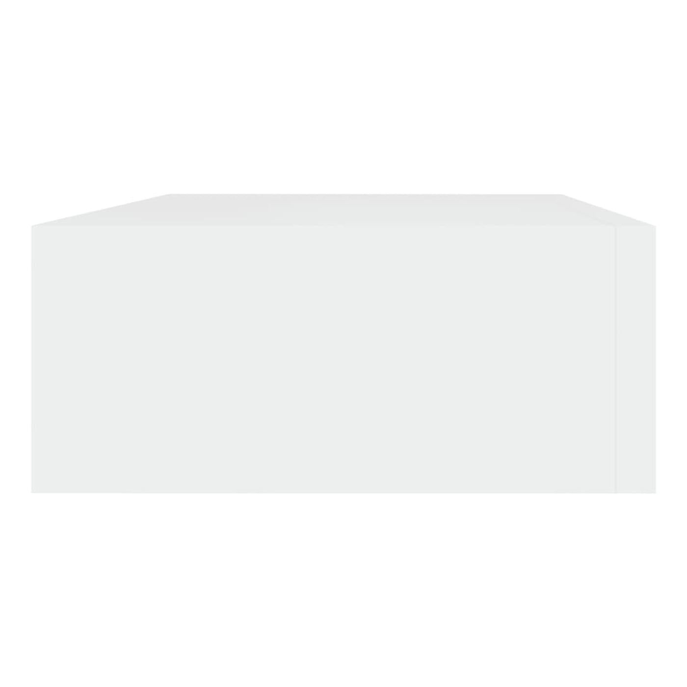 Raft de perete cu sertar, alb, 40x23,5x10 cm, MDF - 5