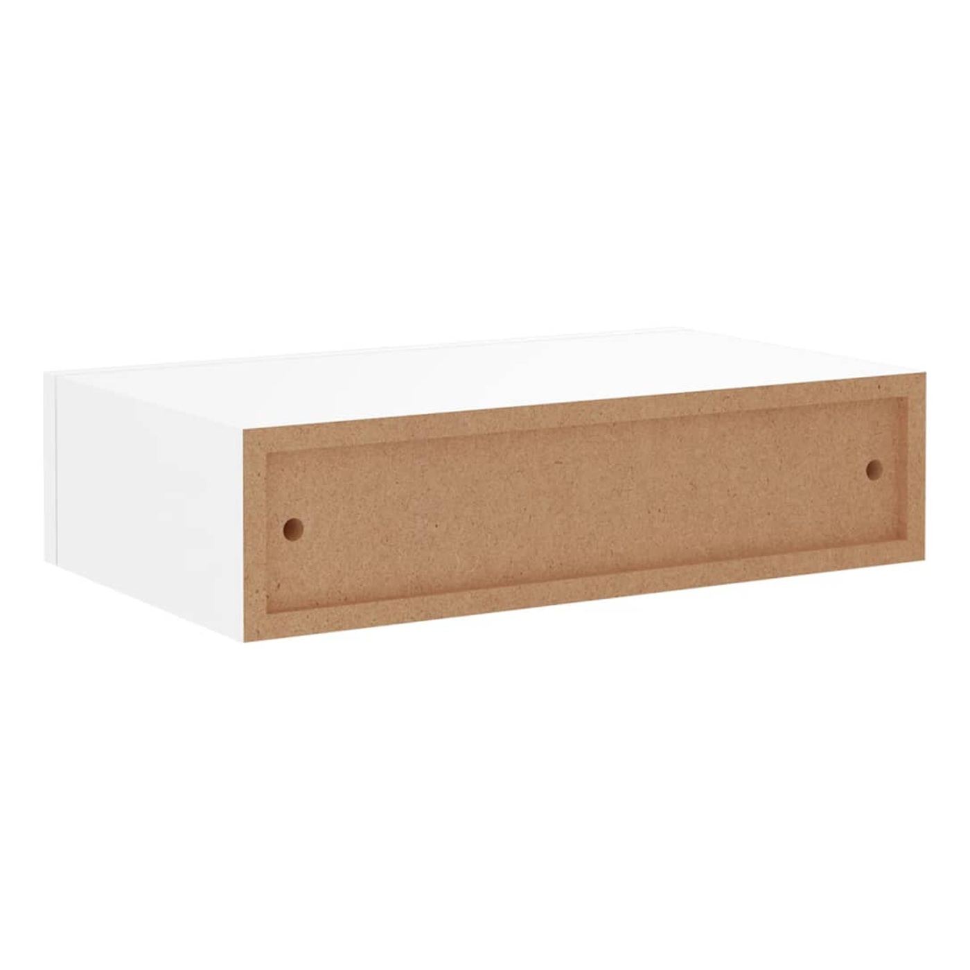 Raft de perete cu sertar, alb, 40x23,5x10 cm, MDF - 7