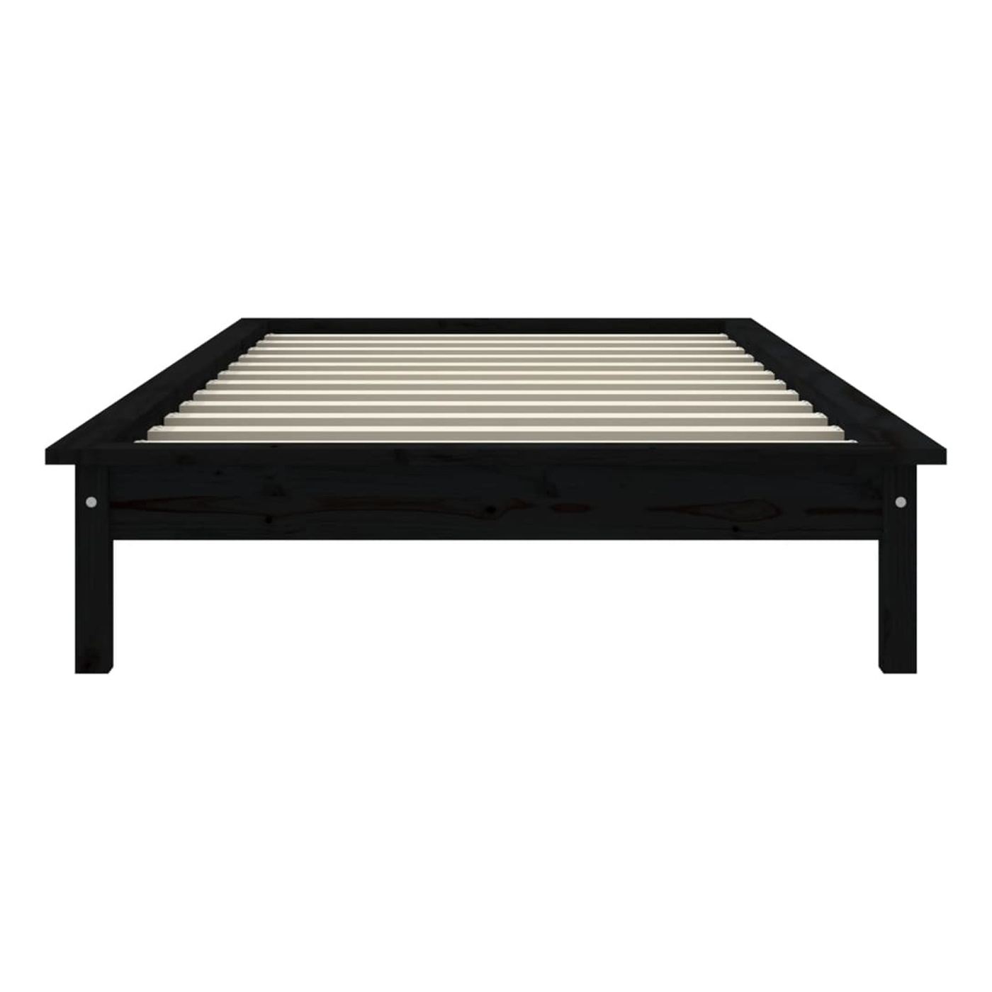 Postelja okvir Single 3FT, črna, 90x190 cm, masivno borovo les. - 5