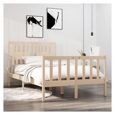 Okvir kreveta za bračni krevet 4FT, 120x190 cm, masivno drvo