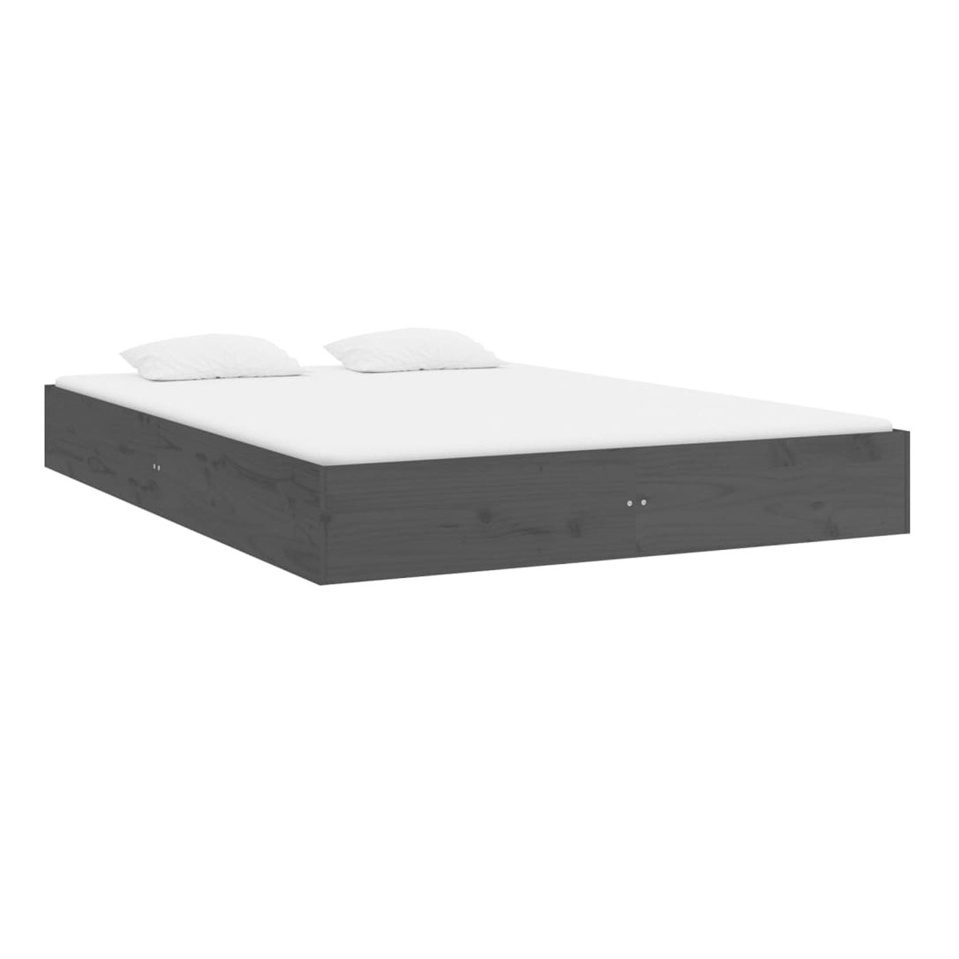 Posteljni okvir King Size 5FT, 150x200 cm, siv, masivni les - 3