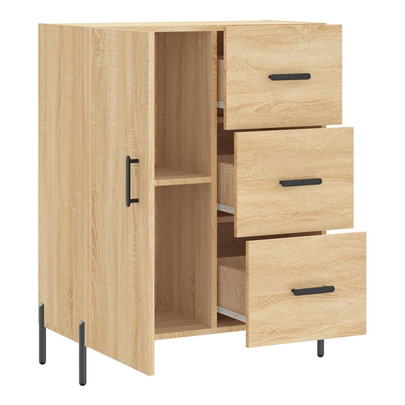 Komoda, hrast sonoma, 69,5x34x90 cm, kompozitno drvo - 6