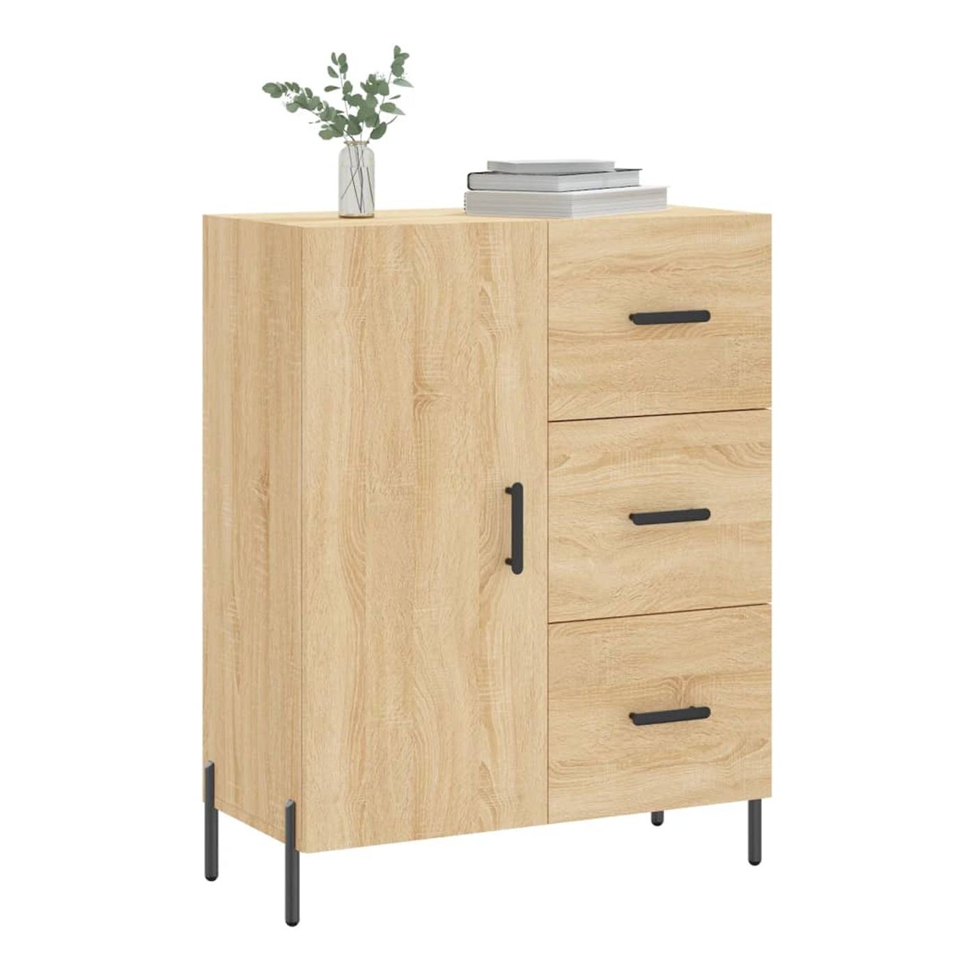 Komoda, hrast sonoma, 69,5x34x90 cm, kompozitno drvo - 13
