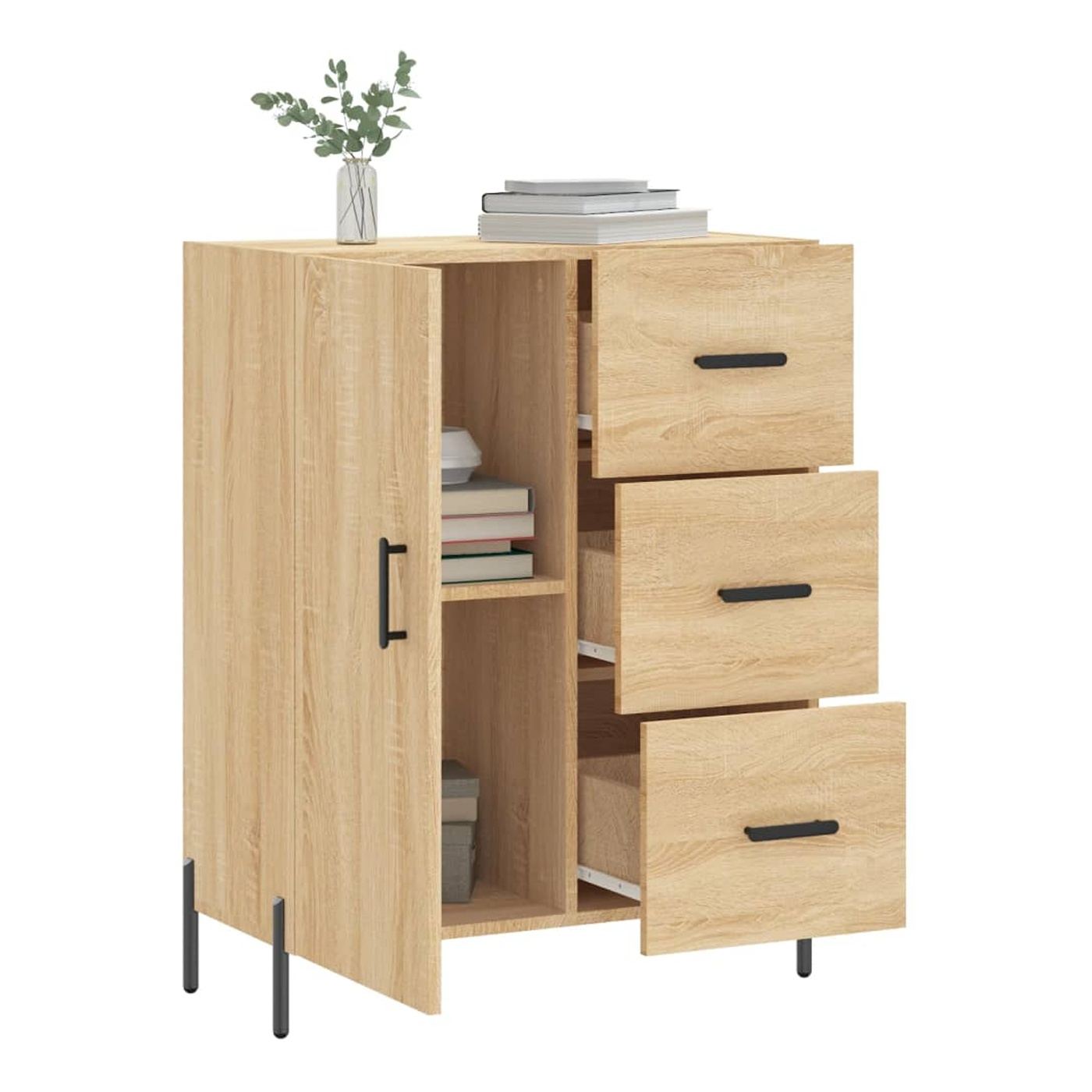 Komoda, hrast sonoma, 69,5x34x90 cm, kompozitno drvo - 14