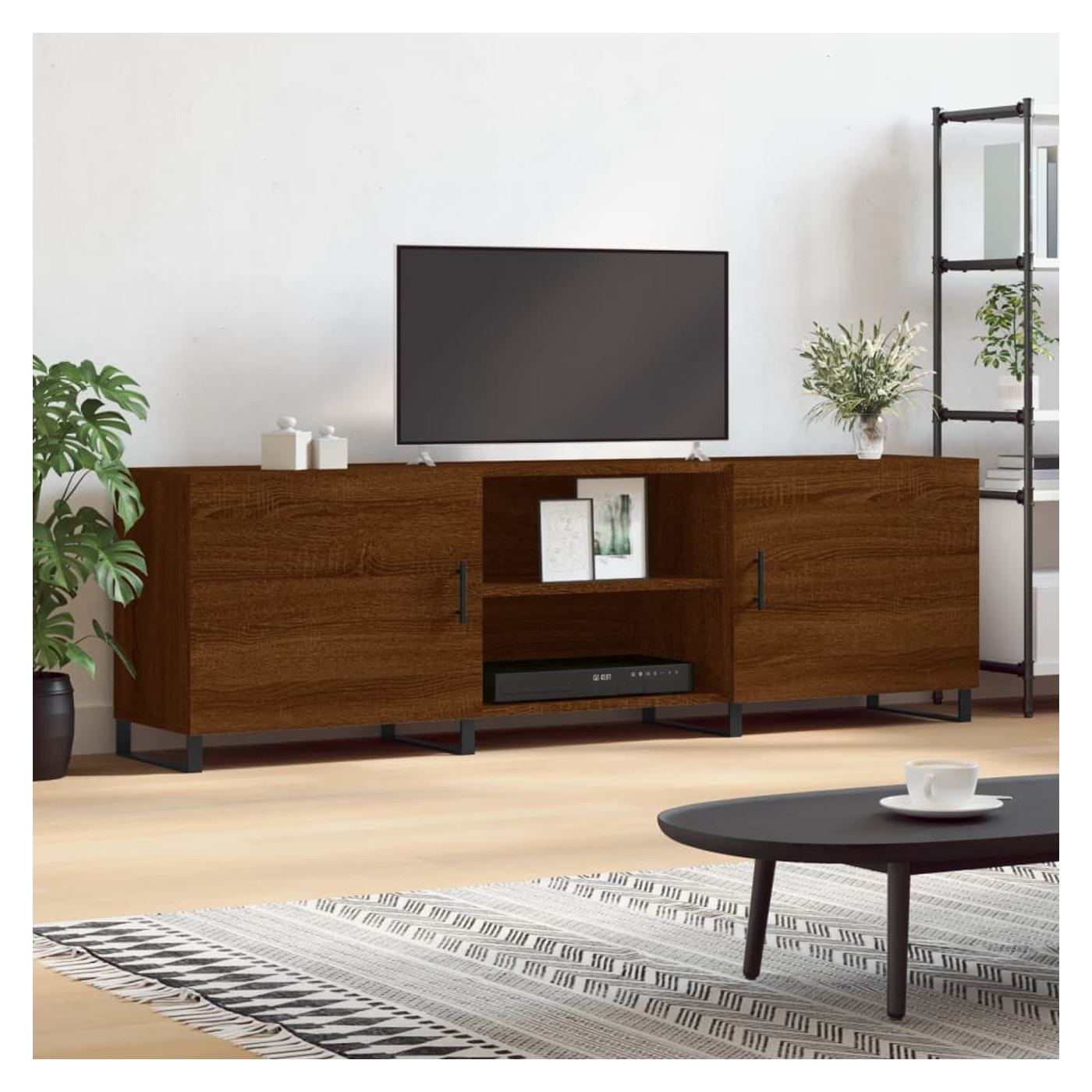 TV komoda, smeđi hrast, 150x30x50 cm, kompozitno drvo - 11