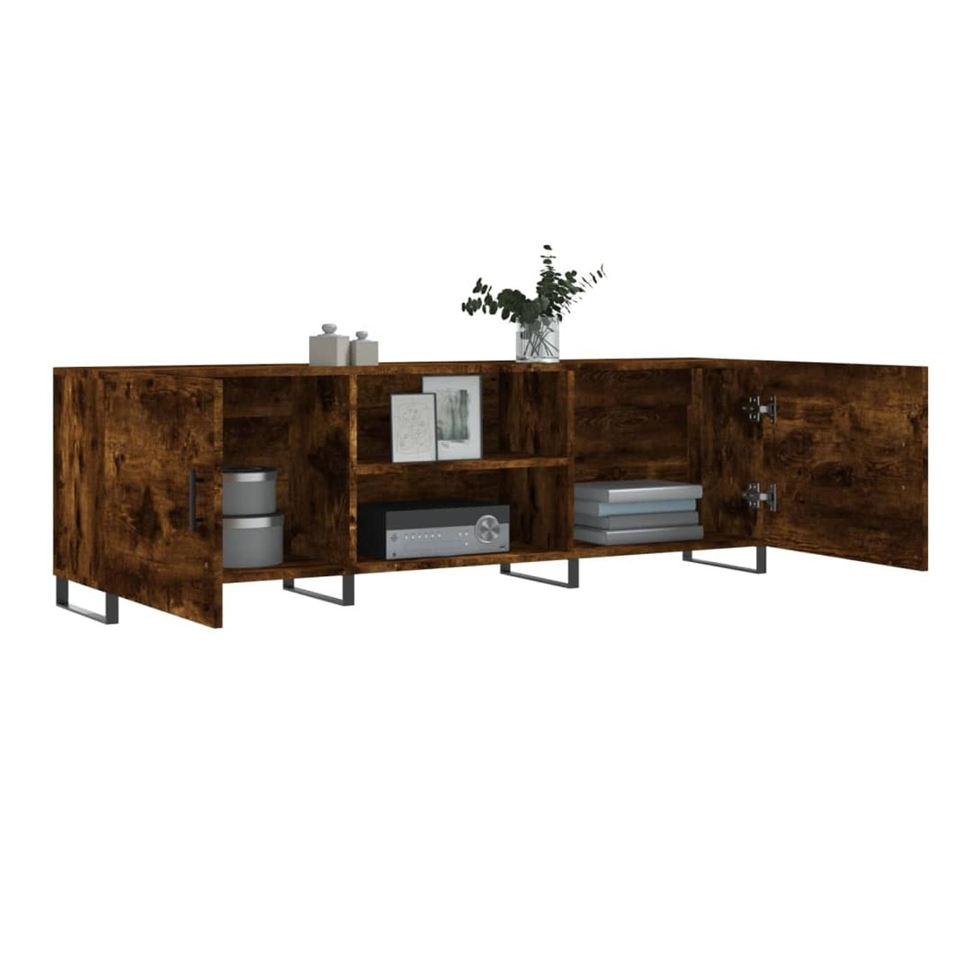 TV komoda, smeđi hrast, 150x30x50 cm, kompozitno drvo - 14