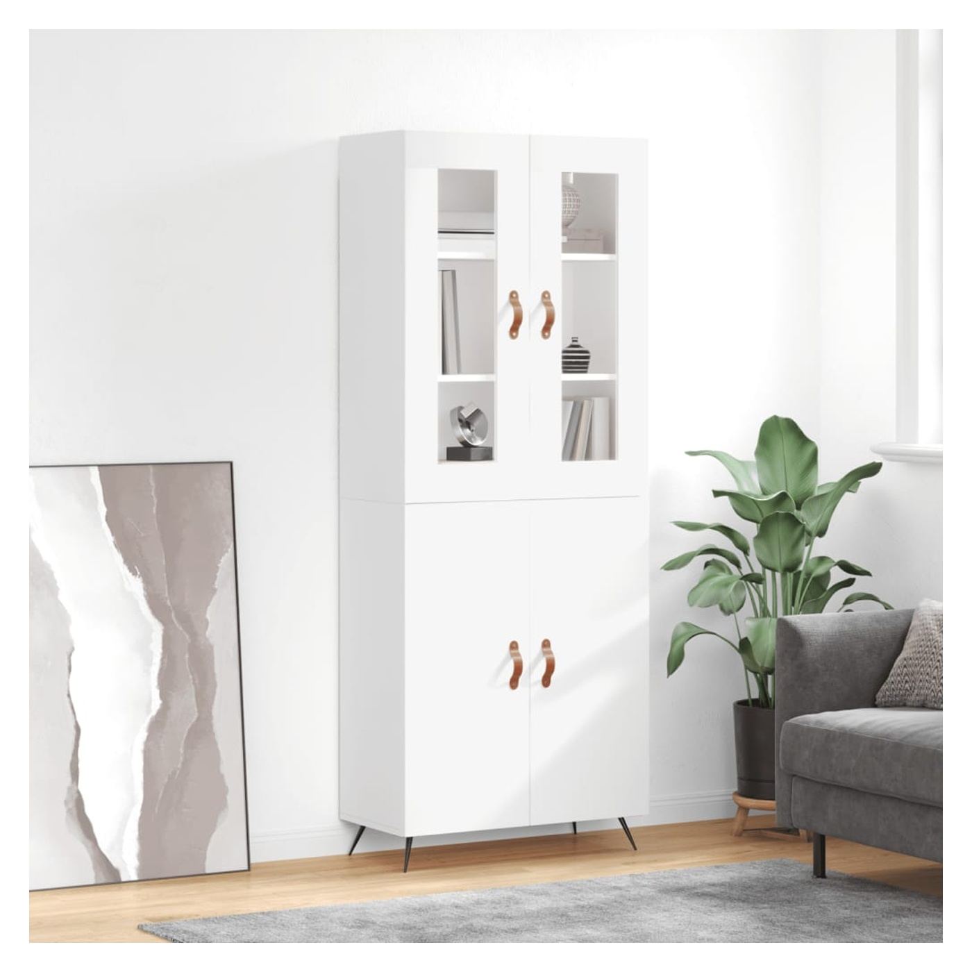 Visoka ormar, bijela, 69,5x34x180 cm, kompozitno drvo - 11