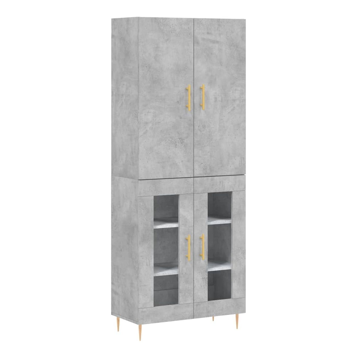 Visoka ormar, siva beton, 69,5x34x180, kompozitno drvo - 12