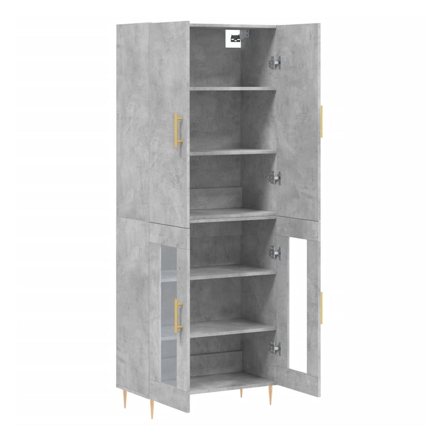 Visoka ormar, siva beton, 69,5x34x180, kompozitno drvo - 14
