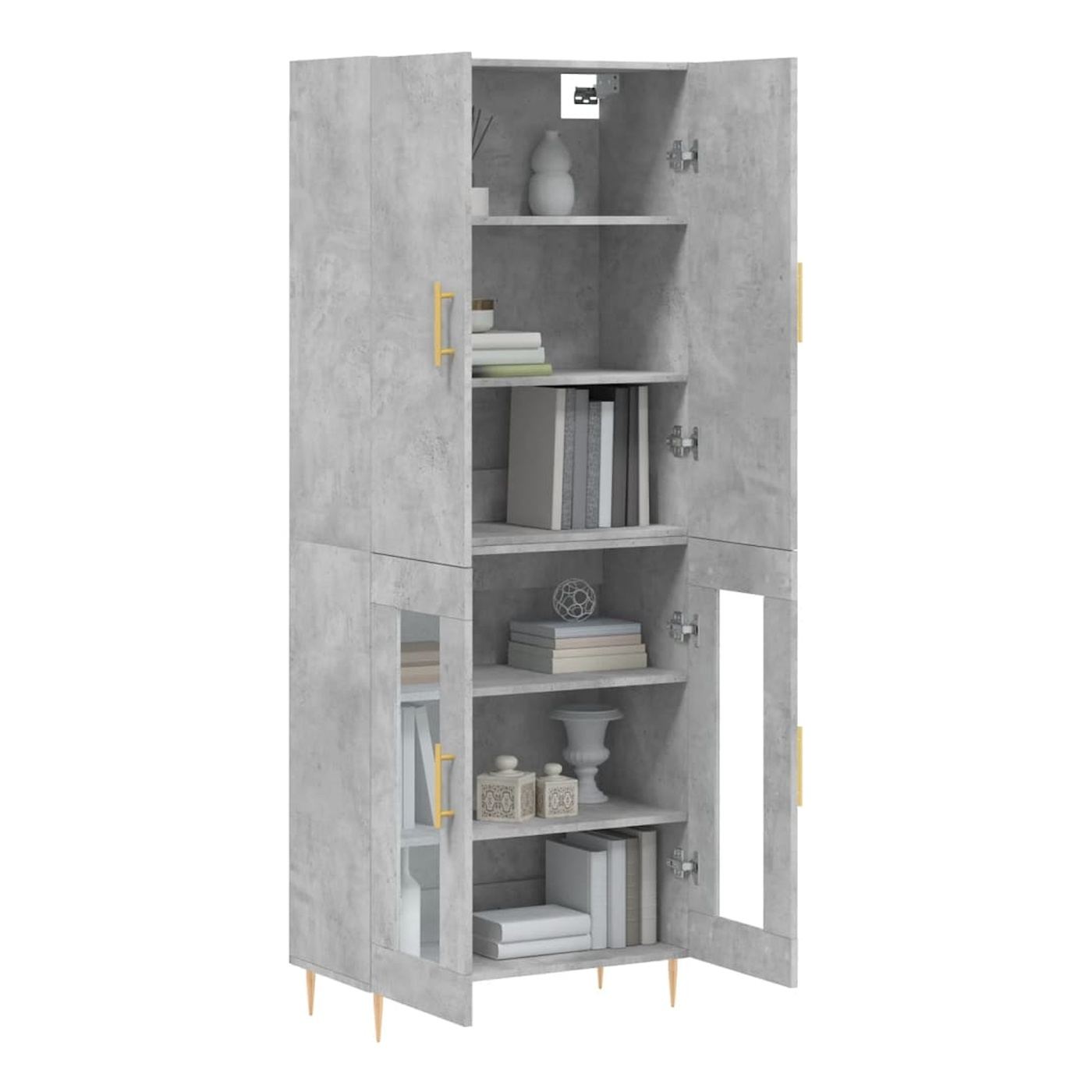 Visoka ormar, siva beton, 69,5x34x180, kompozitno drvo - 22