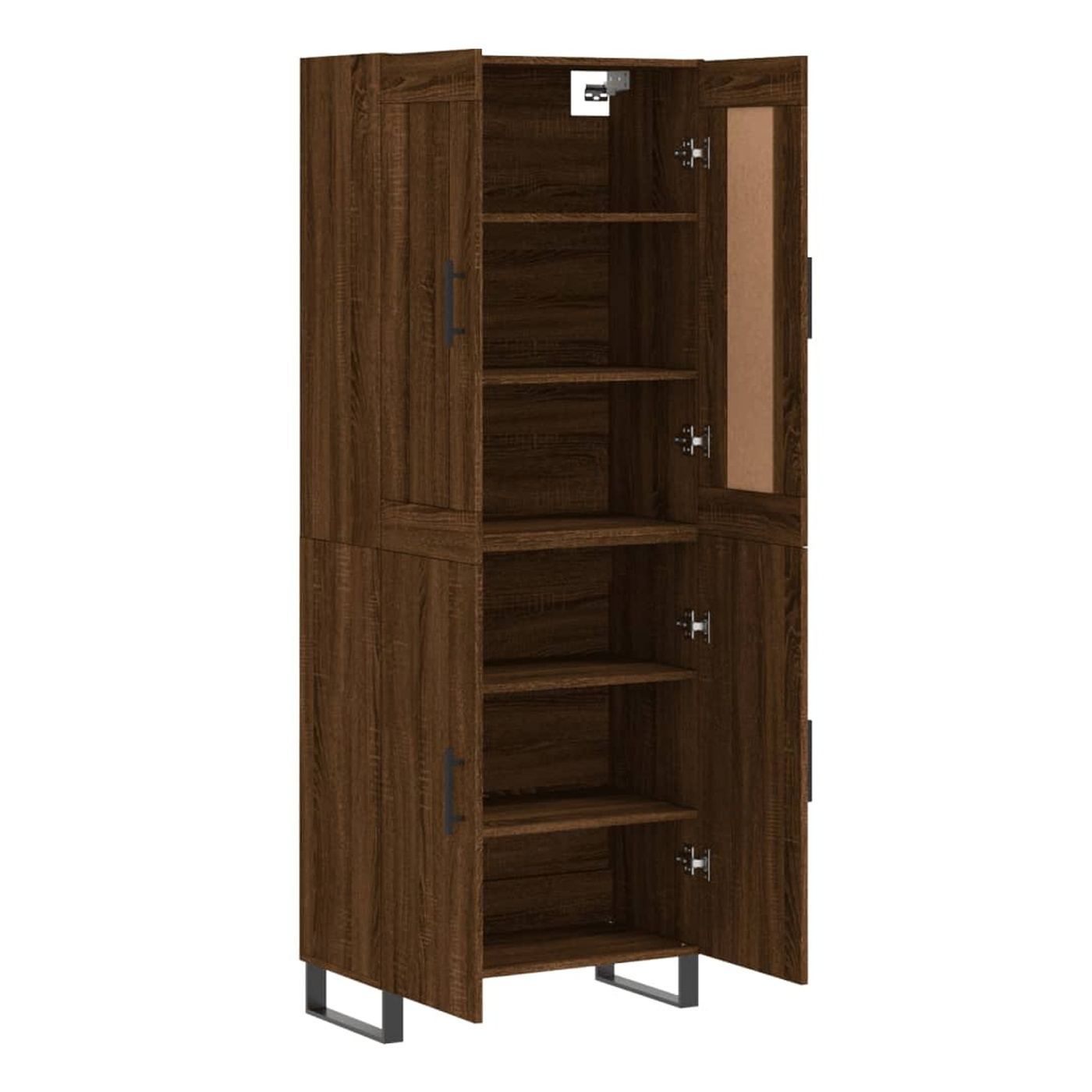 Visoki ormar, smeđa hrastovina, 69,5x34x180 cm, konstruirano drvo - 4