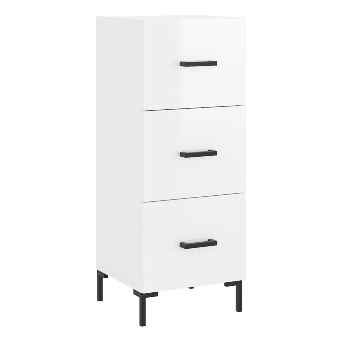 Visoka ormar, bijela visokog sjaja, 34,5x34x180 cm, obrađeno drvo - 5