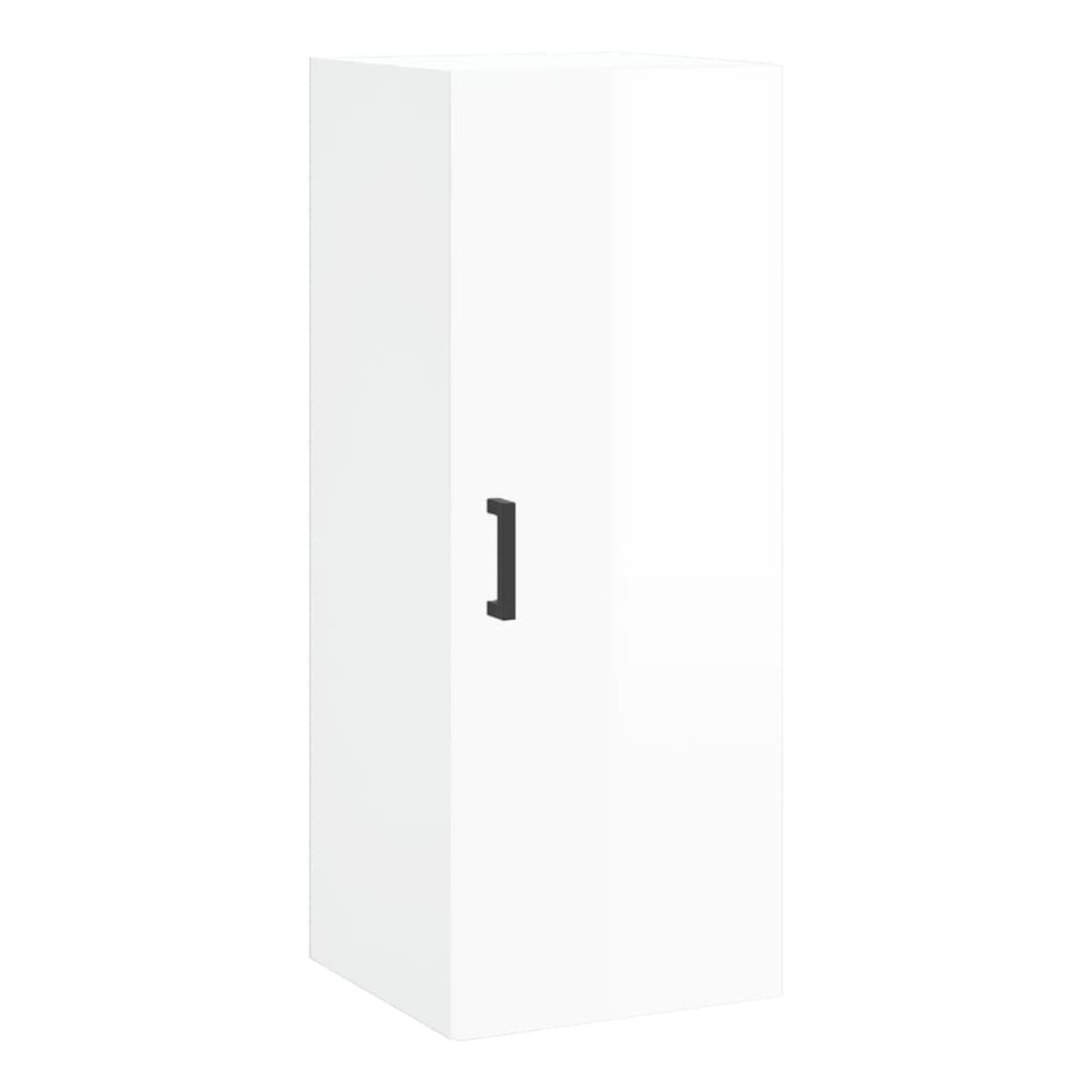 Visoka ormar, bijela visokog sjaja, 34,5x34x180 cm, obrađeno drvo - 7
