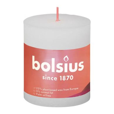 Bolsius Rustikalne Svijeće Sjaj, 4 kom., Siva Bijela, 80x68 mm