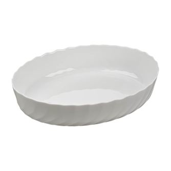 Тава за печене Luminarc, Овална форма, 36х29х7,5 см, 4.8 л, Камък, Бял