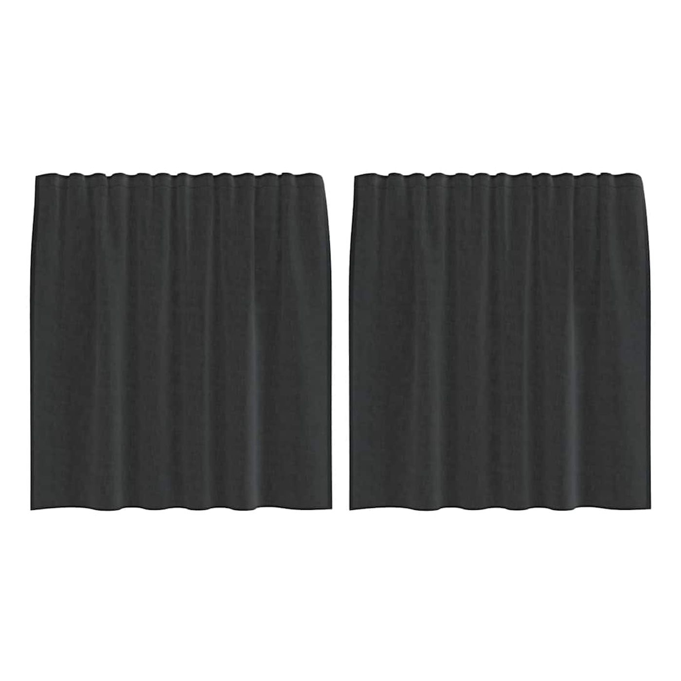 vidaXL Perdele din voile cu tablă 2 buc Negru