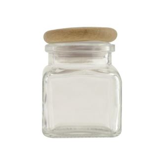 Γυάλινο Βάζο με Ξύλινο Καπάκι, 120 ml