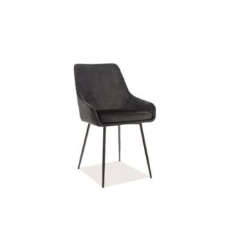 Scaun albi velvet negru – l39 x a45 x h83 cm