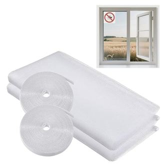 Plasa anti insecte pentru fereastra, 130x150 cm, Lavabila, cu banda Velcro autoadeziva, montaj usor, Culoare Alb