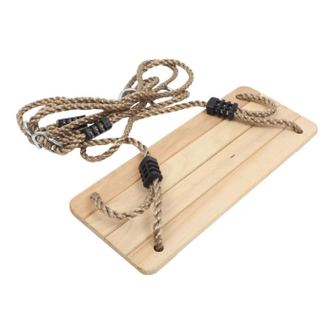 Mercaton Hojdačka s lanom pre deti, obdĺžniková, drevená, hnedá, max. nosnosť 120 kg, 40x17x1,4 cm