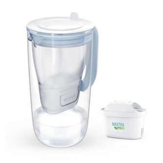 Κάνε φιλτραρίσματος νερού Brita Maxtra PRO, 2,5 λίτρα, LED δείκτης, γυαλί βοριοπυριτικού, ανοιχτό μπλε