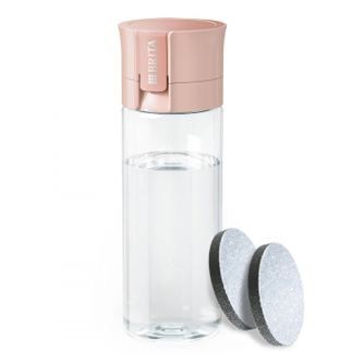 Φίλτρο μπουκάλι νερού Brita Fill & Go Vital, 600 ml, φίλτρα MicroDisc, χωρίς BPA, ροζ