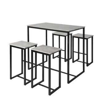 SoBuy Кухненска маса със столове OGT15-HG Мебели за хранене